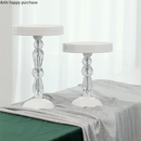 Axya Tall Cake Stand Wrought Iron Crystal Display Tray for Wedding Banquet