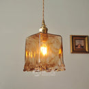 Axyaa Nordic Amber Glass Pendant Lights with Vintage Copper Finish