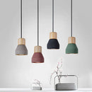Axyaa Minimalist Concrete Pendant Light - LED E27 Nordic Hanging Fixture