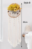 Axyaa Round Flower Pot Macrame Wall Hanging for Bohemian Room Decor