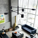 Axyaa Modern Led Chandelier: Gold/Black Living Room Lighting Fixture