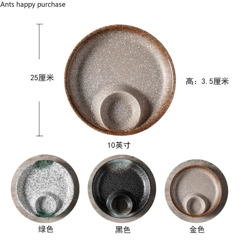 Axya Ceramic Dumpling Plate with Sauce Compartment - Restaurant Quality