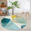 Nordic Geometric Print Round Carpet for Home Decor by Axyaa