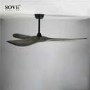 Axya 52" Grey Vintage Wooden Ceiling Fan with Remote Control