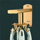 Axya Gold Metal Kitchen Shelf with 360° Rotation Hooks - Nordic Design