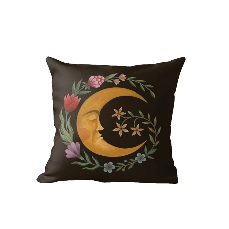 Nordic Cushion Cover 18x18 Black Double Side Printed Pillow Cover for Living Room Sofa by Axyaa