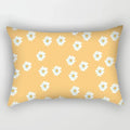 Axyaa Daisy Flower Rectangular Lumbar Cushion Cover for Bedside, Living Room, and Car