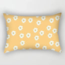 Axyaa Daisy Flower Rectangular Lumbar Cushion Cover for Bedside, Living Room, and Car