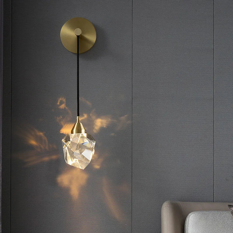 Nordic Crystal Wall Lamp Sconce for Axyaa: Modern Golden Light Fixture