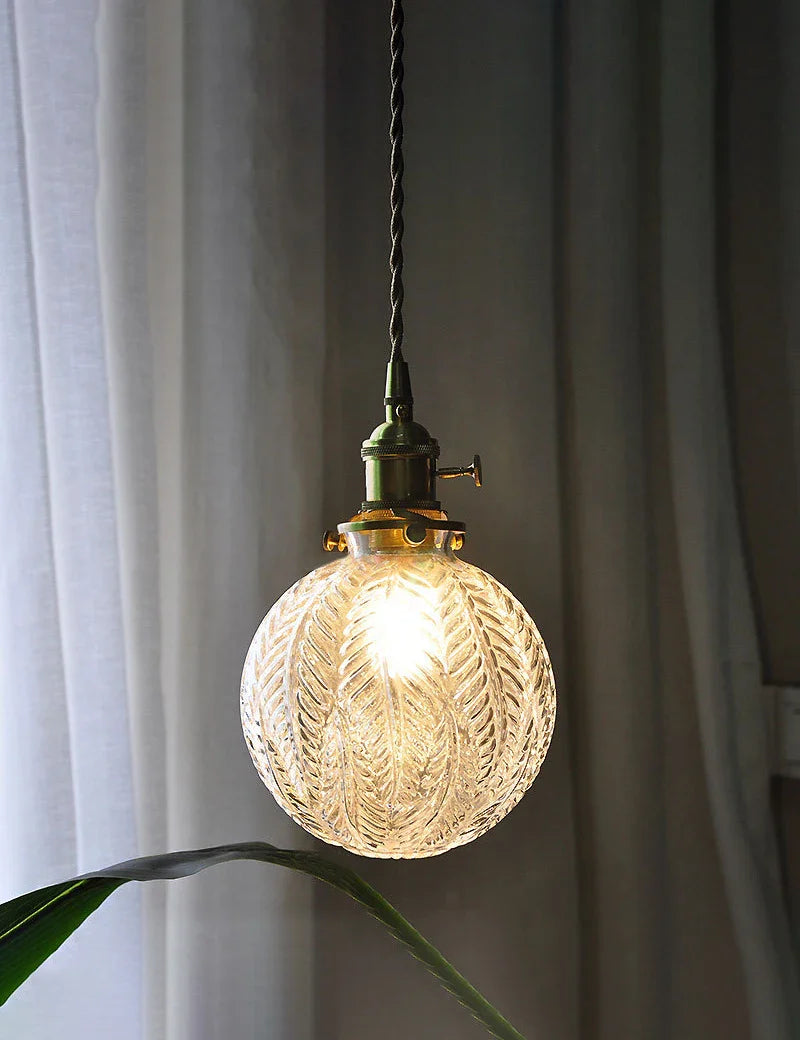 Axyaa Modern Japanese Style Glass Ceiling Chandelier with LED Pendant Lights