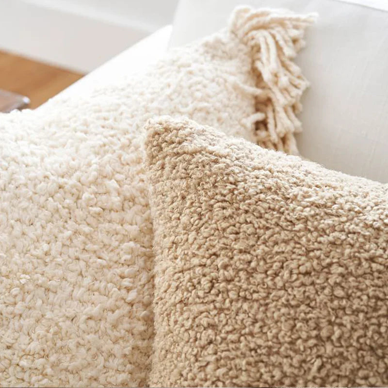 Axyaa Plush Cushion Cover for Home Decor - Soft Sofa Pillow Cover - Nordic Style