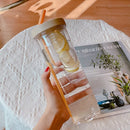 Axyaa Clear Plastic Water Bottle With Straw, Tea Strainer, Stickers, Large Capacity