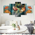 Axyaa Ginkgo Leaf Canvas Art Print Set for Elegant Home Decor