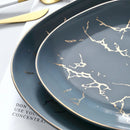 Axyaa Nordic Golden Marbling Ceramic Tableware Set for Dining