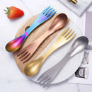 Axyaa Stainless Steel Outdoor Picnic Cutlery Set - Camping Survival Tool