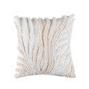 Beige Grey Tufted Coral Pillow Cover by Axyaa for Stylish Home Decor