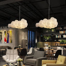 Axyaa Nordic Cloud LED Chandelier: Creative White Art for Kids' Room & Restaurant