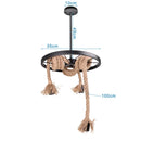 Axyaa Industrial Loft Chandelier: Wheel Hemp Rope DIY Pendant Lamp for Dining Room