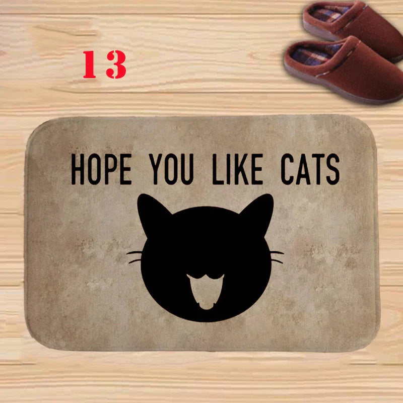 Axyaa Charming Cats Memory Foam Bath Mat - Anti-slip Coral Personalized Doormat