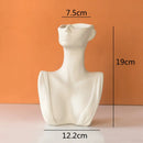 Axyaa Abstract Human Face Ceramic Vase - Artistic Handicraft Ornaments