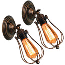 Axyaa Rustic Wire Cage Wall Sconces - Industrial Vintage Bedroom Porch Lamp