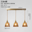 Axyaa Nordic Amber Glass Pendant Lights Vintage Copper Hanging Lamp LED Lampara Colgante