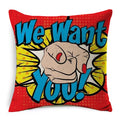 Axyaa POP Art Pineapple Throw Pillow Cover - Modern Decorative Cushion
