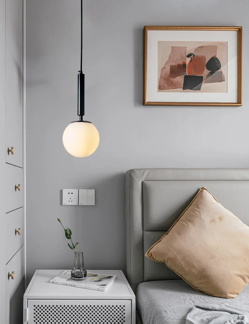 Axyaa Glass Ball Pendant Light - Modern Nordic Globe Ceiling Lamp