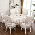 Axyaa Beige Lace Dining Chair Cushion: Elegant Table Set Cover & Cloth