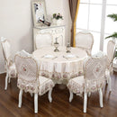 Axyaa Beige Lace Dining Chair Cushion: Elegant Table Set Cover & Cloth