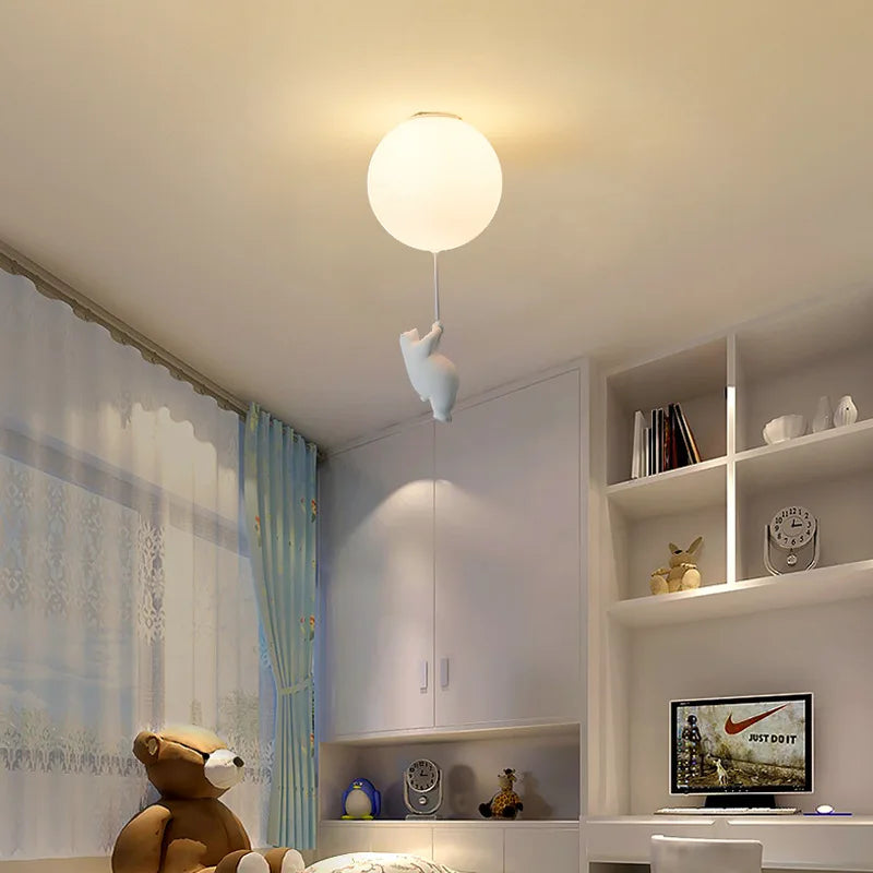 Axya Kids Cartoon Bear Ceiling LED Light Fixture for Bedroom Decor