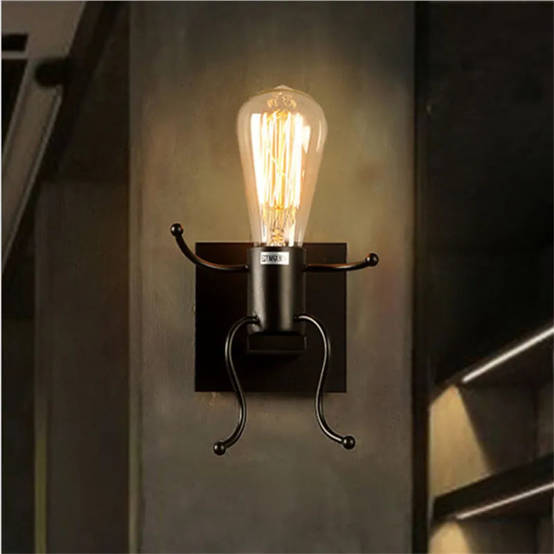 Axyaa Cartoon Doll Wall Sconce: Modern Iron Art Light for Living Kids Room