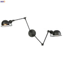 Axyaa Antique Black Wall Lamp 2 Heads Vintage Industrial Sconce LED Applique Murale