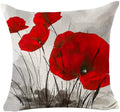 Axyaa Red Poppy Watercolor Cushion Cover