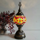 Axyaa Vintage Mosaic Table Lamp - USB Rechargeable Handcrafted Glass Night Light