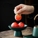 Axya Ceramic Refreshment Tray with Tall Feet