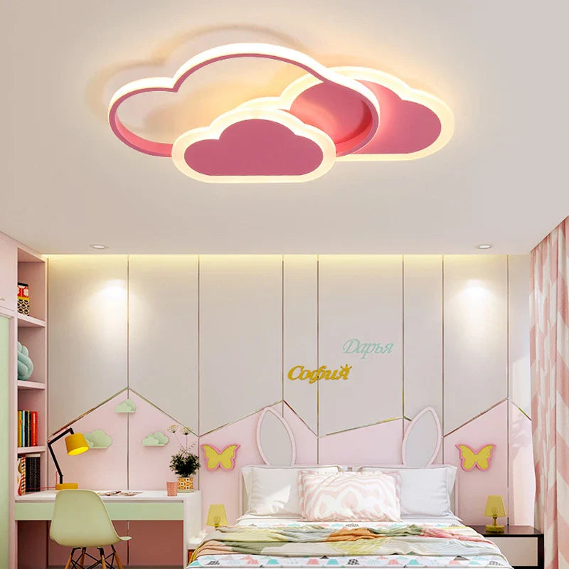 Axya Cloud Kids Ceiling Lamp - Pink Bedroom Study Lighting