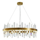 Axyaa Gold Crystal LED Chandelier for Luxe Home Lighting