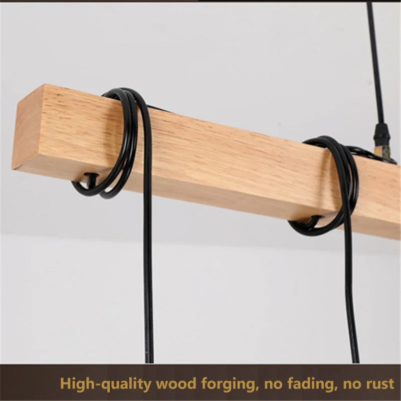 Axyaa Solid Wood Pendant Lamp Chandelier for Living Room and Dining Room