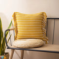 Axyaa Cotton Cushion Cover with Tassels in Black and White, Various Sizes