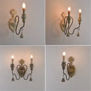 Axyaa Rustic Iron Wood Wall Sconce Retro Decor Industrial Loft Lamp