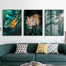 Nordic Jungle Animal Print Monstera Leaf Wall Art by Axyaa
