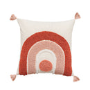 Axyaa Pink Rainbow Tufted Diamond Pillow Cover for Living Room Girls Room