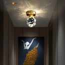 Axya Crystal Aisle Ceiling Light: Modern & Luxe All Copper Lamp For Home Decor