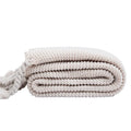 Axyaa Ivory Pink Knit Throw Blanket with Tassels