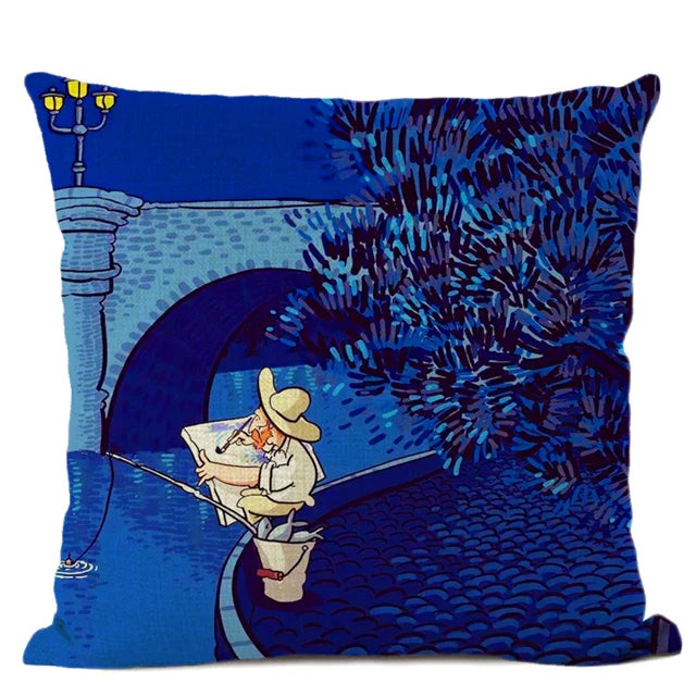 Van Gogh Self Portrait Cushion Cover by Axyaa - Home Decor