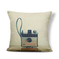 Axyaa Retro Record Camera Pillow Cover - 45X45CM