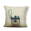 Axyaa Retro Record Camera Pillow Cover - 45X45CM