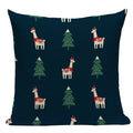 Axyaa Christmas Deer Snowman Cartoon Cushion Cover - Festive Decor Pillowcase