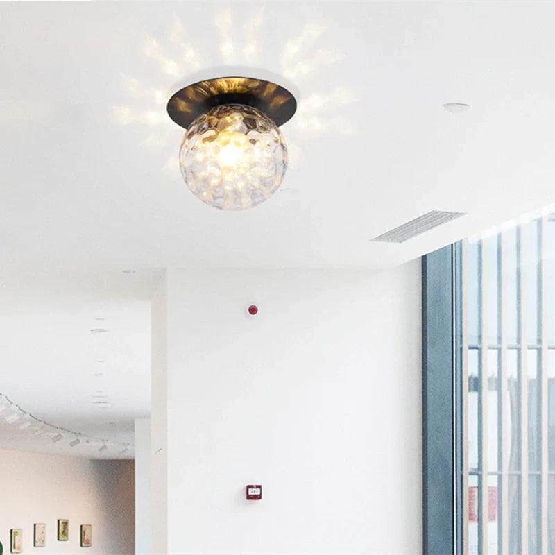 Axyaa Glass Ball Ceiling Light Fixture for Bedroom, Hallway, Stairs - Modern Home Lighting